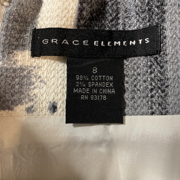 Grace Elements Grey Black and White Abstract Print Skirt Size 8 - Picture 14 of 14